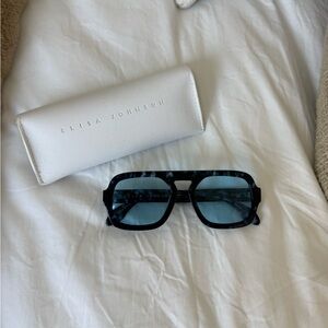 Elisa Johnson Blue Framed Sunglasses, Case included